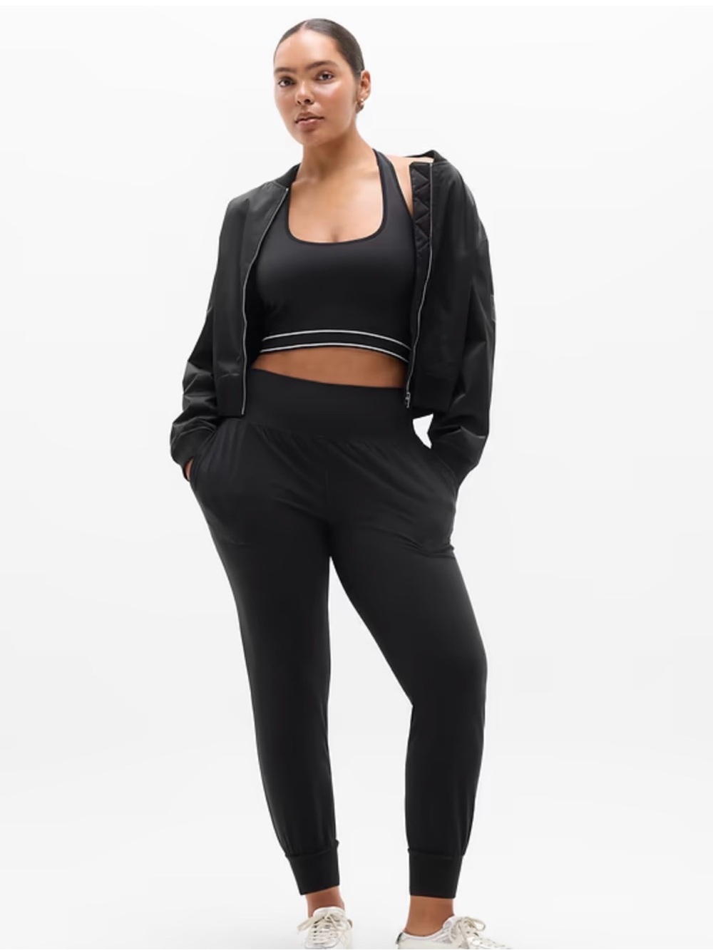 Athleta Black Salutation Ankle Joggers Size Small